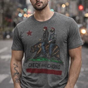 Gray Cheech and Chong Graphic Tee